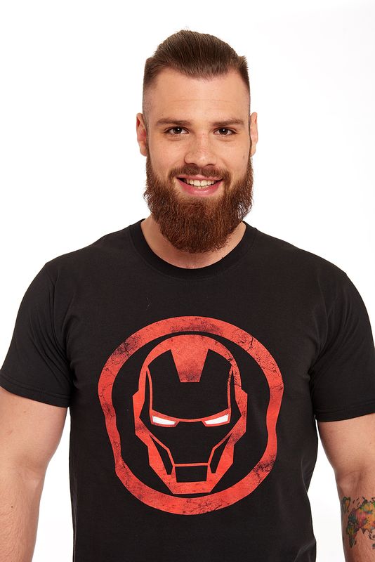 Nastrovje Potsdam Iron Man Sign Herren T-Shirt schwarz Valentinstagsangebot