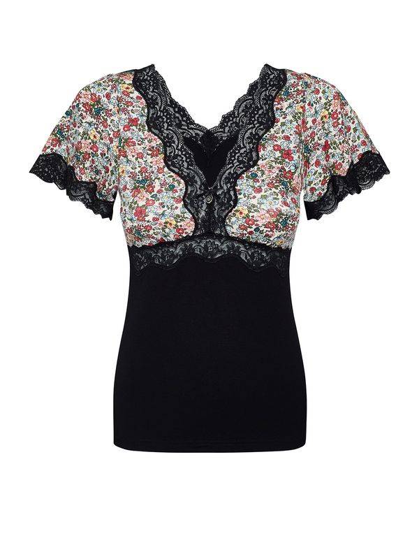 Nastrovje Potsdam Vive Maria French Flower Damen T-Shirt schwarz/creme allover Discount Store für neue Produkte