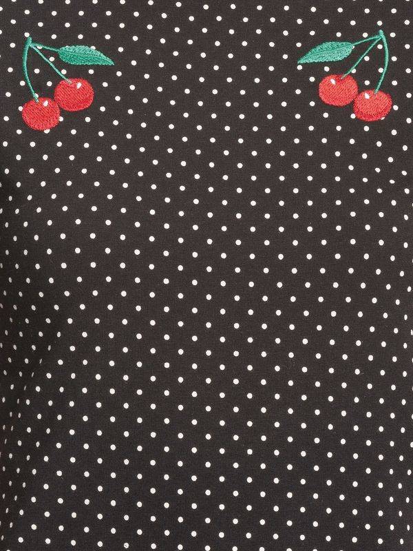 Nastrovje Potsdam Pussy Deluxe Mini Dots Basic Damen T-Shirt schwarz allover Fabrikverkauf