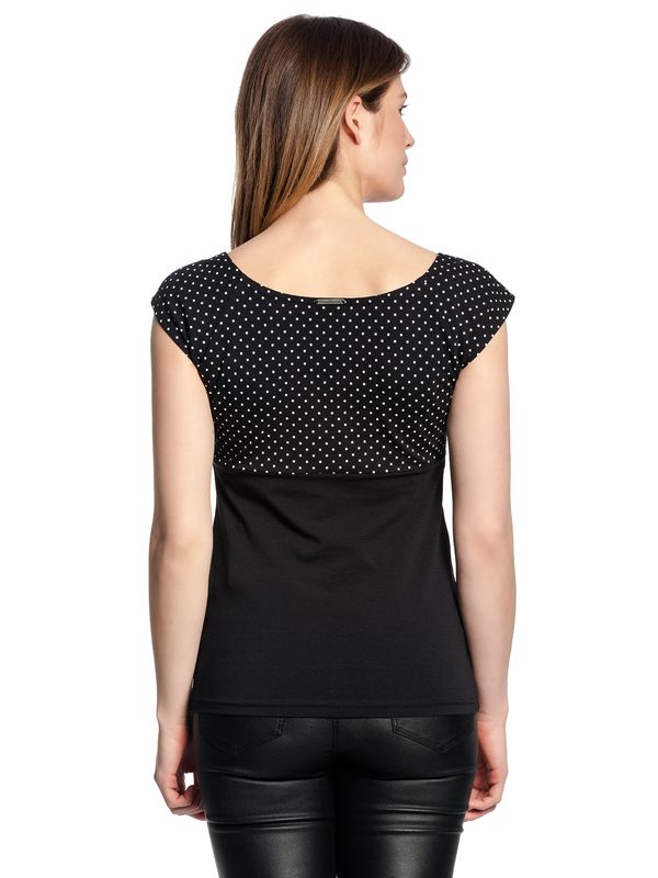 Nastrovje Potsdam Pussy Deluxe Mini Dots Evie Damen T-Shirt schwarz allover Meist gekauft