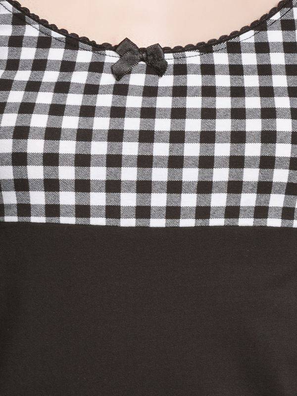 Nastrovje Potsdam Pussy Deluxe Plaid Evie Damen T-Shirt schwarz/weiß Blitzverkäufe