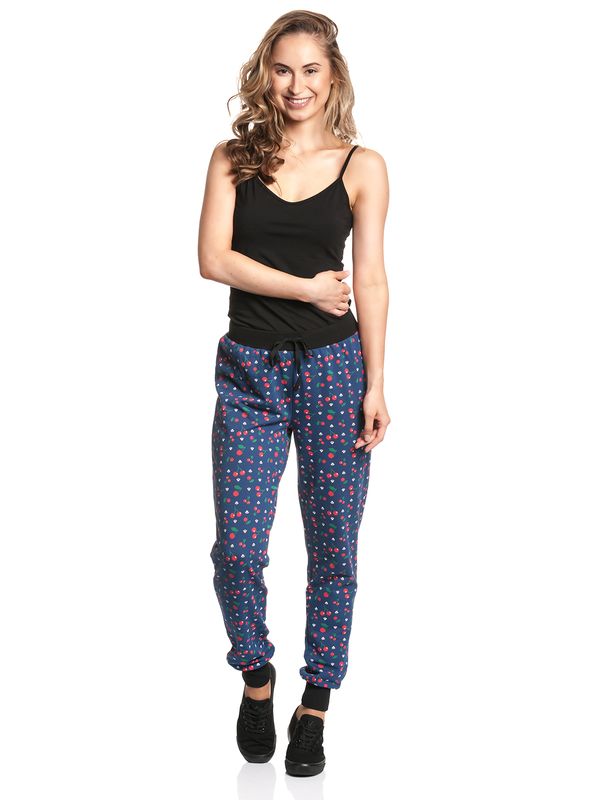 Nastrovje Potsdam Pussy Deluxe Cat Paws & Cherries Damen Sweathose blau allover Günstig kaufen