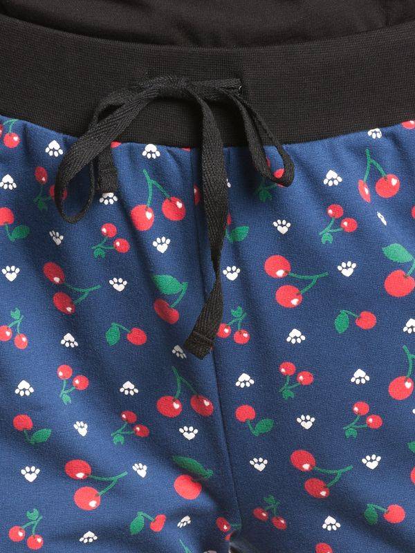 Nastrovje Potsdam Pussy Deluxe Cat Paws & Cherries Damen Sweathose blau allover Günstig kaufen