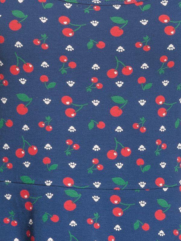 Nastrovje Potsdam Pussy Deluxe Cat Paws & Cherries Damen Spaghettikleid blau allover Großer Ausverkauf