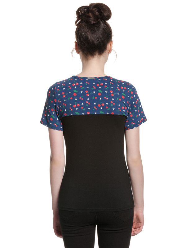 Nastrovje Potsdam Pussy Deluxe Cat Paws & Cherries Damen T-Shirt schwarz/allover Flash Sale