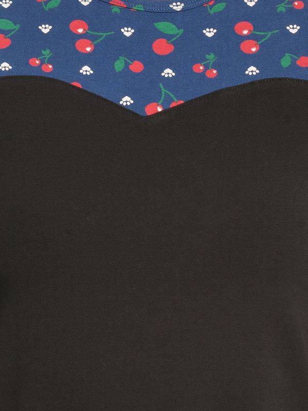 Nastrovje Potsdam Pussy Deluxe Cat Paws & Cherries Damen T-Shirt schwarz/allover Flash Sale