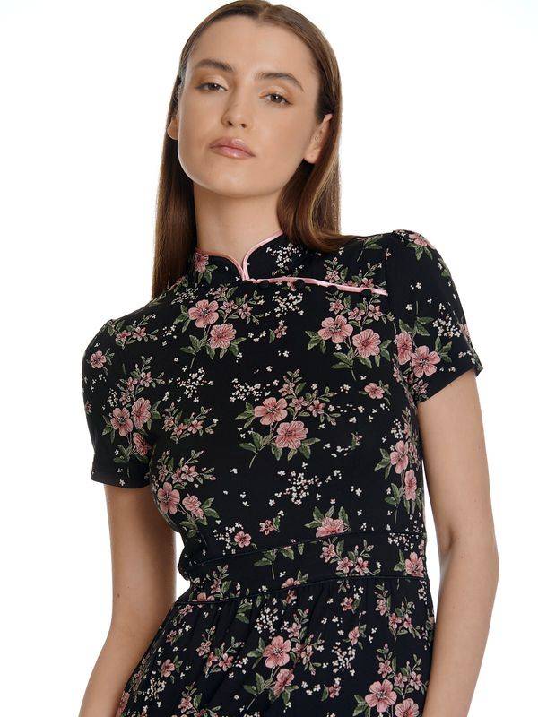 Nastrovje Potsdam Vive Maria Hibiscus Asia Damen A-Linien-Kleid schwarz allover Bestseller