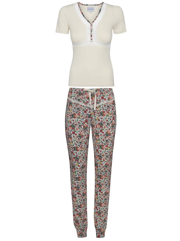 Nastrovje Potsdam Vive Maria French Flower Damen Pyjama creme/allover Super Sparpreis