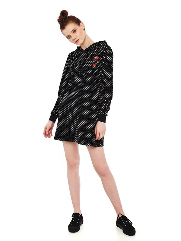 Nastrovje Potsdam Pussy Deluxe Cherries Dots Damen Sweatkleid schwarz allover Letzter Tag