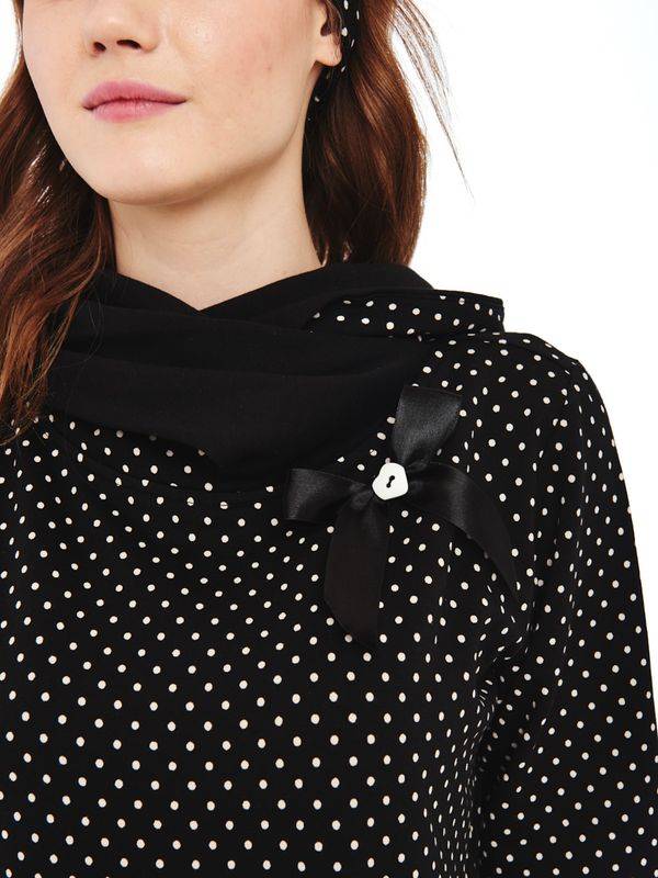Nastrovje Potsdam Pussy Deluxe Dots Shawl Damen Schalkragenpullover schwarz Zeitbegrenzte Promotion