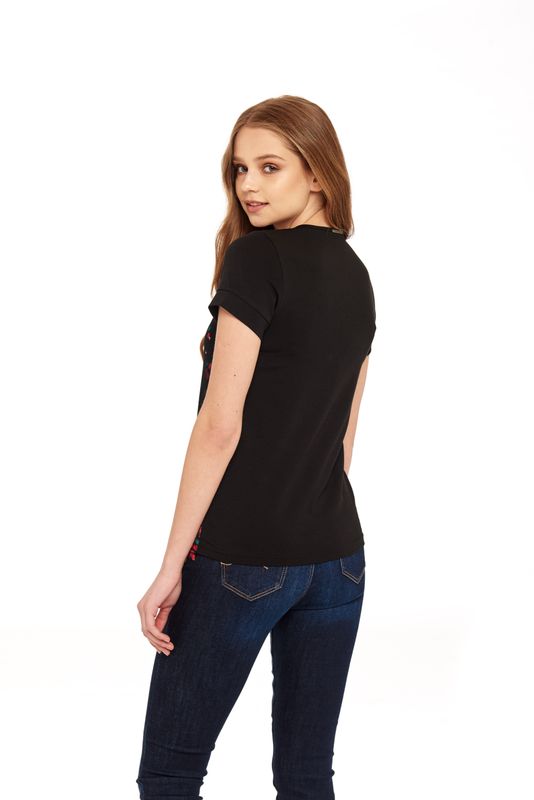 Nastrovje Potsdam Pussy Deluxe Falling Cherries Collar Shirt schwarz Sonderangebot der Fabrik