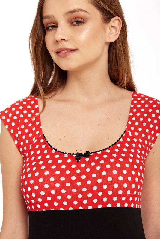 Nastrovje Potsdam Pussy Deluxe Red Dots Basic Shirt schwarz / rot allover Vierteljährliche Förderung