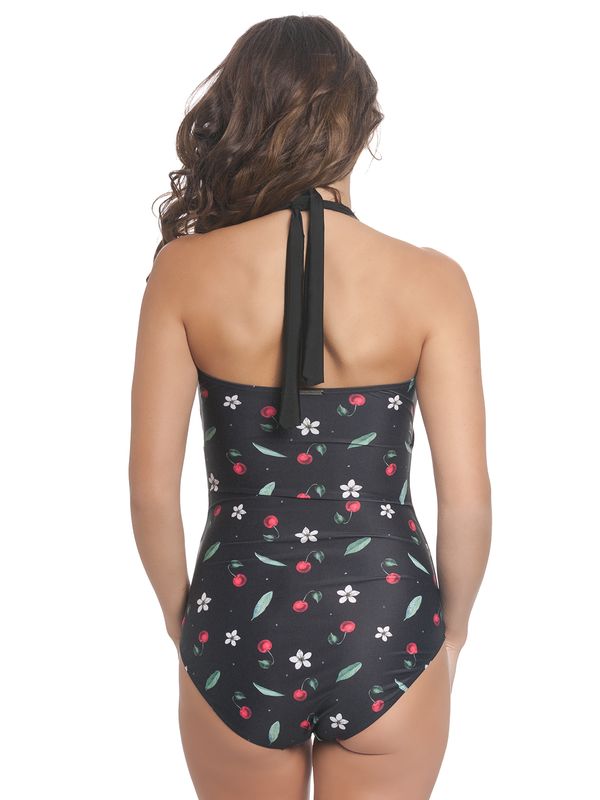 Nastrovje Potsdam Pussy Deluxe Cherry Blossom Damen Badeanzug schwarz allover Super Rabatt