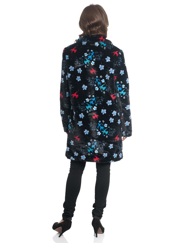 Nastrovje Potsdam Pussy Deluxe Blossom Coat Damen Wintermantel schwarz allover Kostenloser Versand international