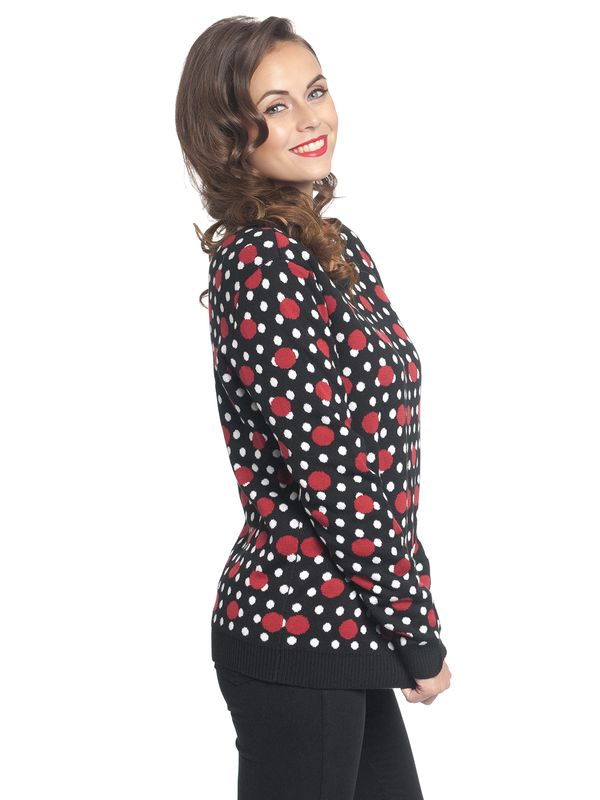 Nastrovje Potsdam Pussy Deluxe Mixed Dotties Knit Pullover schwarz allover Begrenzt auf 3 Tage