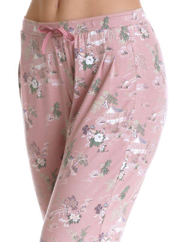 Nastrovje Potsdam Vive Maria Chinese Teahouse Damen Schlafhose lightpink allover im Angebot