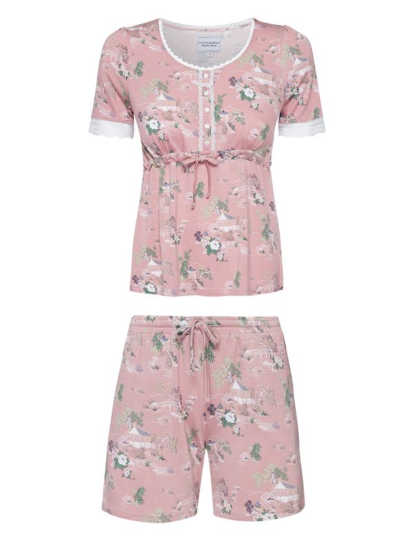 Nastrovje Potsdam Vive Maria Teahouse Rose Damen Pyjama lightpink allover Schlussverkauf