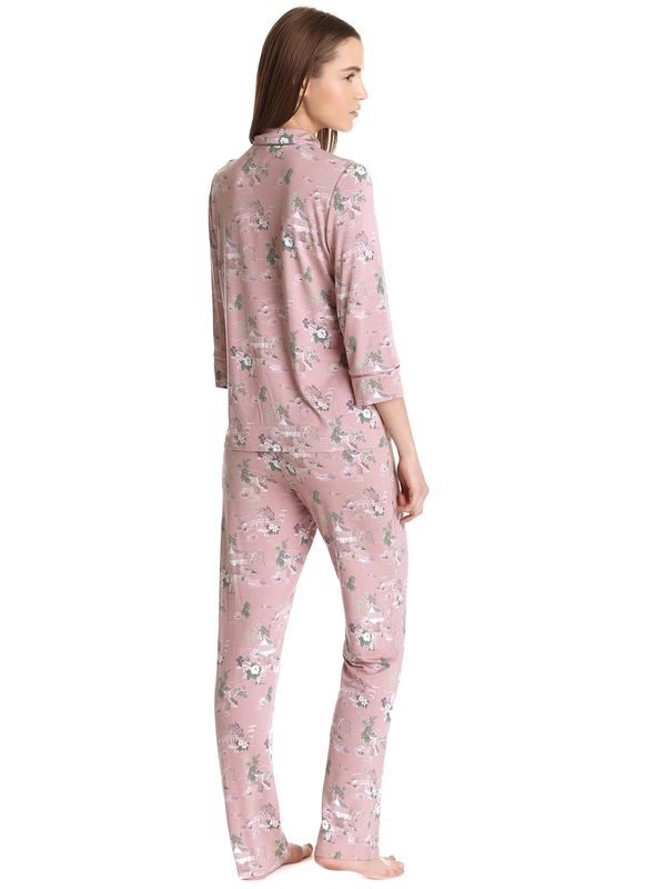 Nastrovje Potsdam Vive Maria Chinese Teahouse Damen Pyjama lightpink allover Günstiger Verkauf