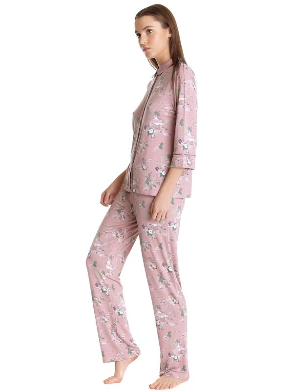 Nastrovje Potsdam Vive Maria Chinese Teahouse Damen Pyjama lightpink allover Günstiger Verkauf