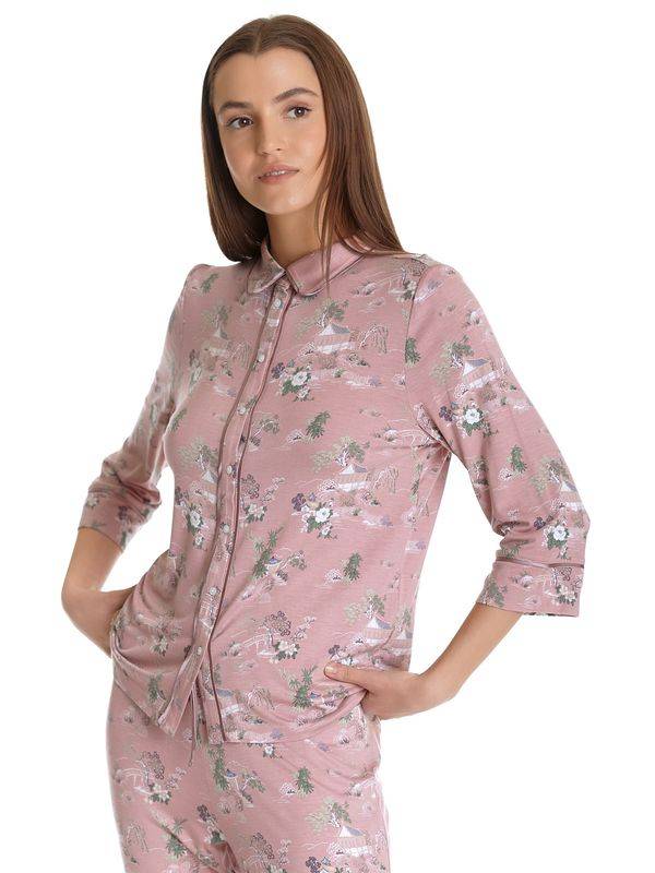 Nastrovje Potsdam Vive Maria Chinese Teahouse Damen Pyjama lightpink allover Günstiger Verkauf