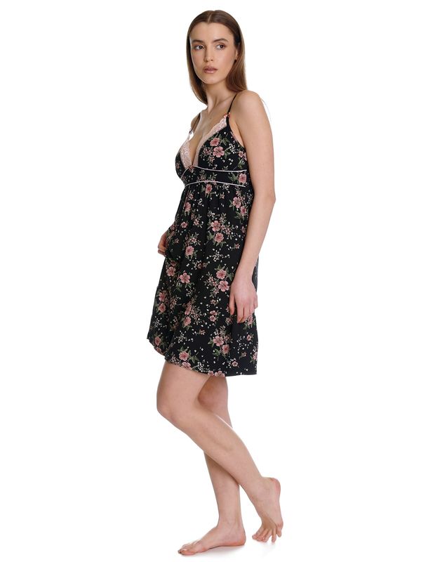Nastrovje Potsdam Vive Maria Hibiscus Dream Damen Negligée schwarz allover Fabrikverkauf