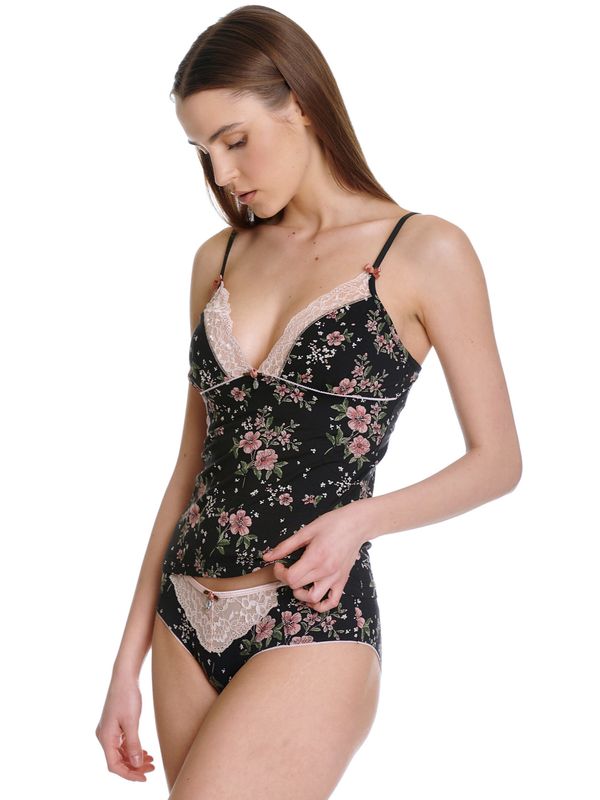 Nastrovje Potsdam Vive Maria Hibiscus Dream Damen Wäscheset: Top mit Slip schwarz allover Meist gekauft