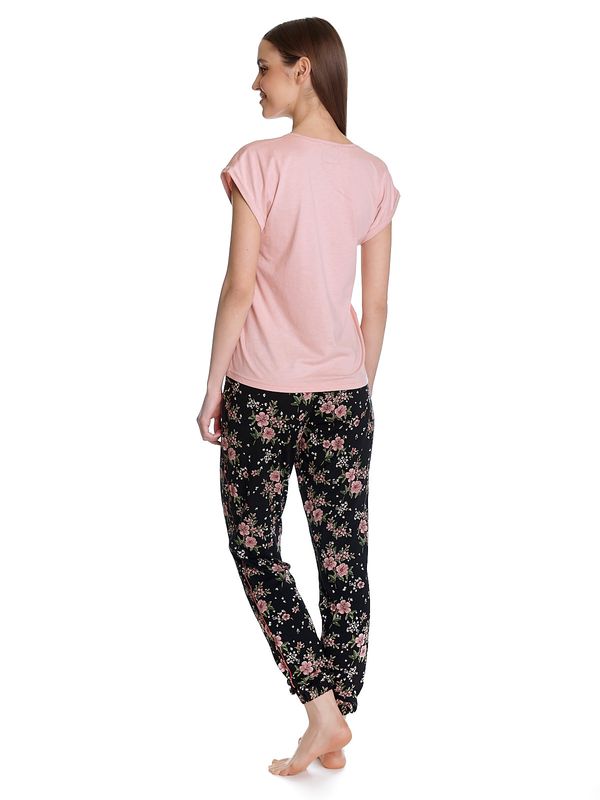 Nastrovje Potsdam Vive Maria Hibiscus Dream Damen Pyjama lightpink/schwarz allover Limitierter Zeitrabatt
