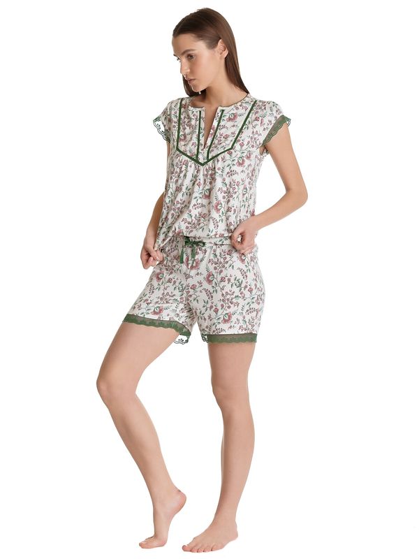 Nastrovje Potsdam Vive Maria Garden Girl Damen Pyjama creme/allover Sonderangebot