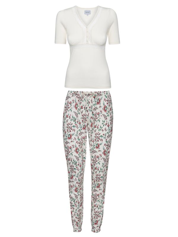 Nastrovje Potsdam Vive Maria Hidden Garden Damen Pyjama creme/allover Rabatt