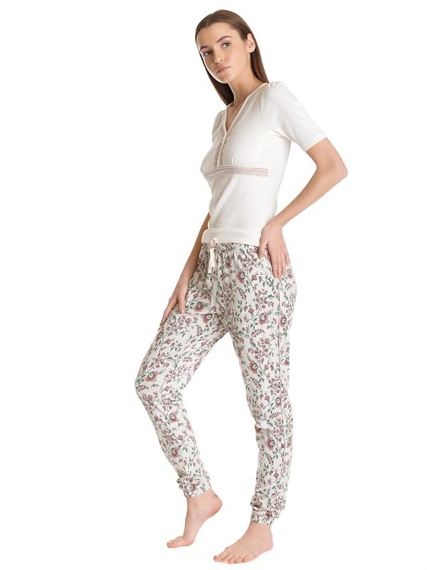 Nastrovje Potsdam Vive Maria Hidden Garden Damen Pyjama creme/allover Rabatt
