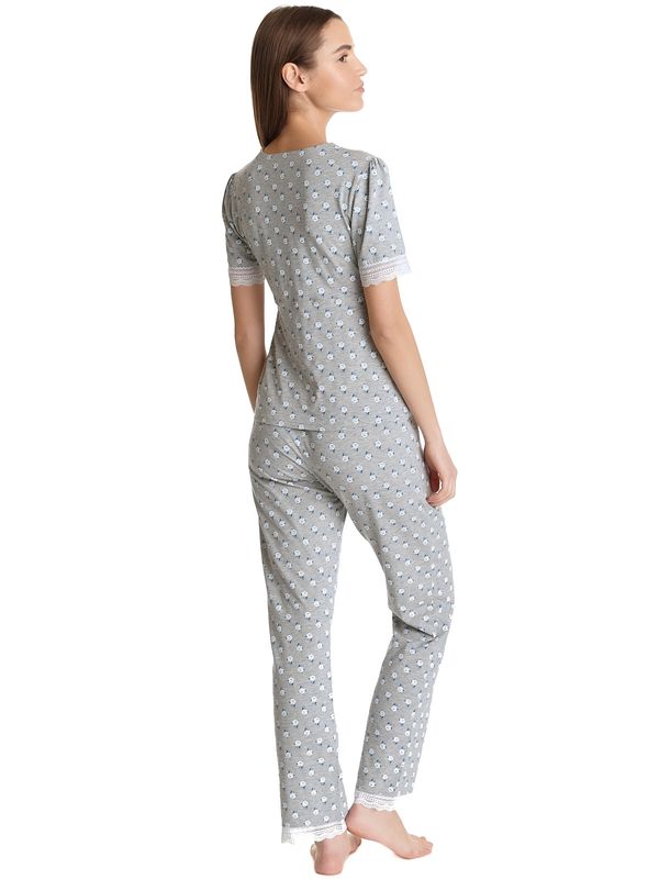 Nastrovje Potsdam Vive Maria Blue Rose Damen Pyjama grau meliert allover Flash Sale