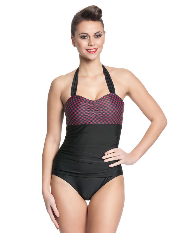 Nastrovje Potsdam Pussy Deluxe Roxy Checkered Damen Badeanzug schwarz allover Black Friday
