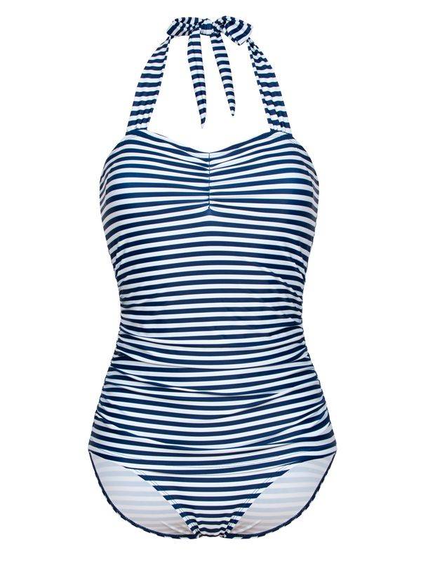 Nastrovje Potsdam Pussy Deluxe Sally Striped Damen Badeanzug marine allover Cyber Monday