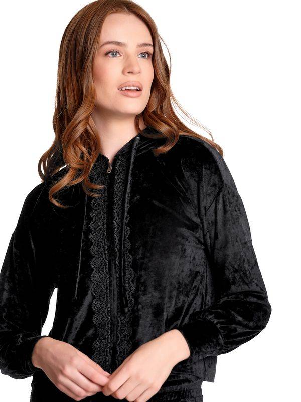 Nastrovje Potsdam Vive Maria Velvet Dream Damen Kapuzensweatjacke schwarz Muttertagsangebot
