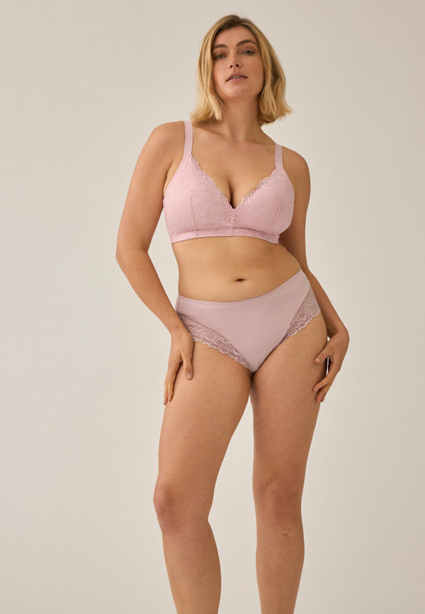 Naturana Soft-BH mit Schale und Spitze - Pink Rose Begrenzte Freigabe