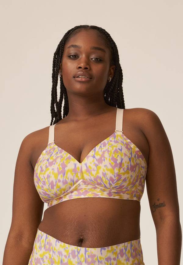 Naturana Soft-BH mit Side Smoother Effekt - Smoked Orchid Print Neueste Stile