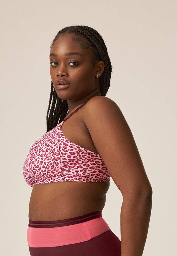 Naturana Soft-BH mit Side Smoother Effekt - Leo Print Red 50% Rabatt mit kostenlosem Versand