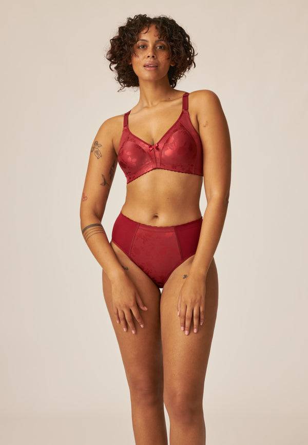 Naturana Minimizer Soft-BH in Blumenmuster - Deep Claret Kostenloser Versand international
