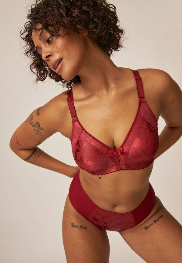 Naturana Minimizer Slip im Blumenmuster - Deep Claret Blitzverkäufe