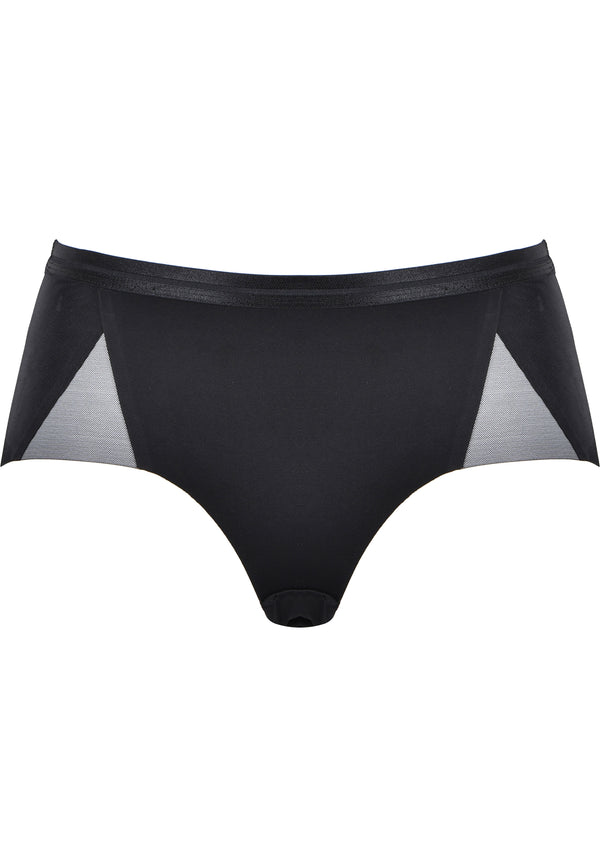 Naturana Clean Cut Panty mit Mesh-Details - Schwarz Limitierter Zeitrabatt