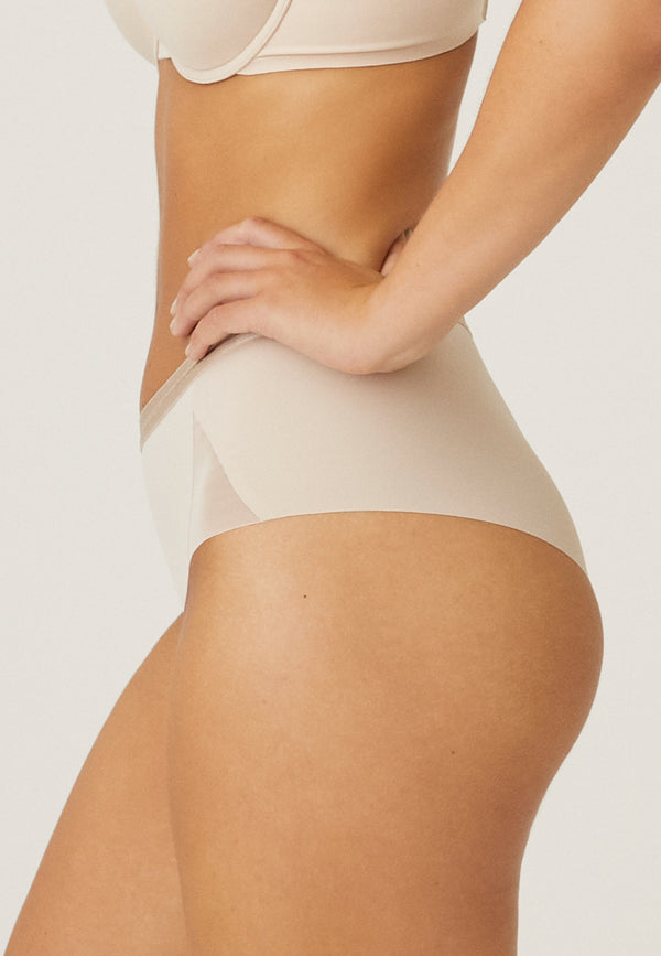 Naturana Clean Cut Panty mit Mesh-Details - Light Beige Fabrik Onlineshop