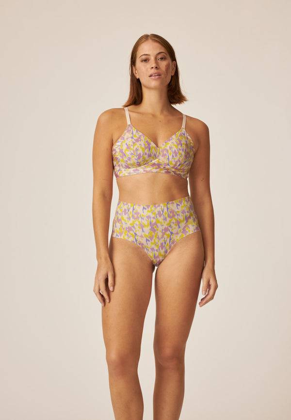 Naturana High Waist Slip mit leichtem Shape-Effekt - Smoked Orchid Print Begrenztes Angebot