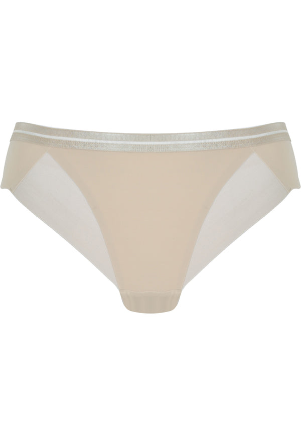 Naturana Clean Cut Slip mit Mesh-Details - Light Beige Weihnachtsangebot