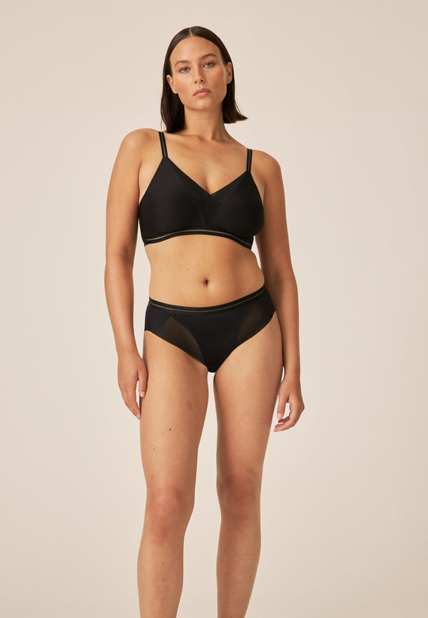 Naturana Clean Cut Slip mit Mesh-Details - Schwarz Osterangebot