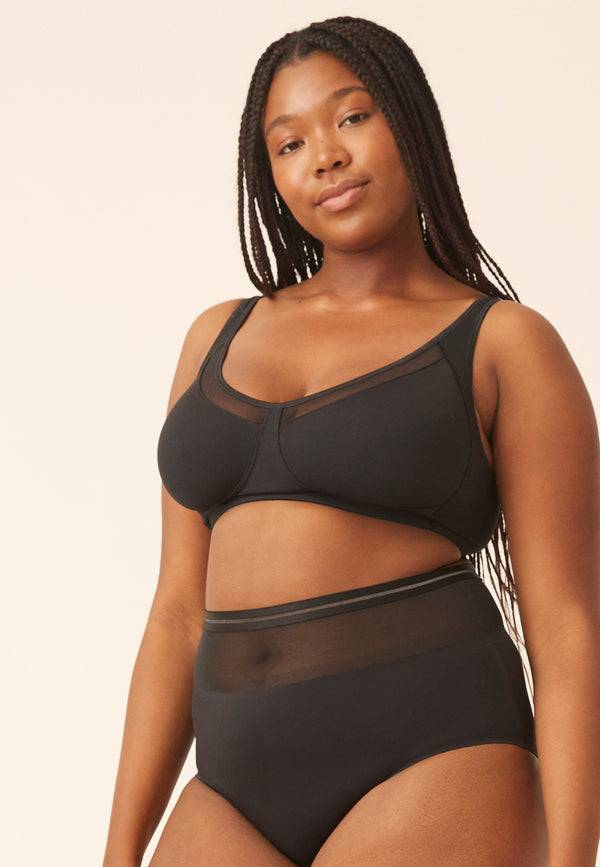 Naturana Soft-BH mit Mesheinsatz - Schwarz Sonderangebot der Fabrik