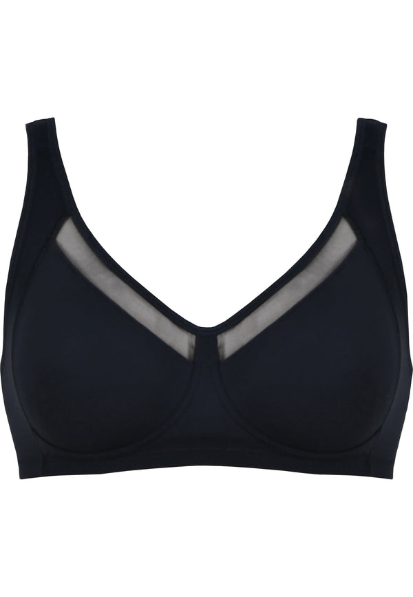 Naturana Soft-BH mit Mesheinsatz - Schwarz Sonderangebot der Fabrik