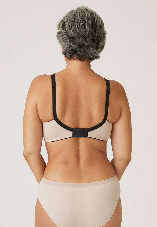 Naturana Natürlicher Baumwoll-Soft-BH - Light Beige/Schwarz Riesige Rabatte