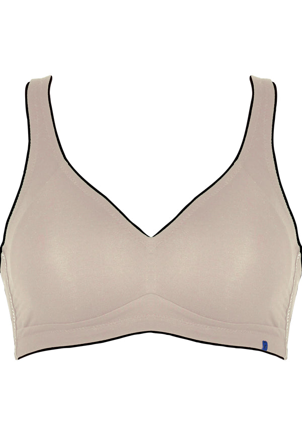 Naturana Natürlicher Baumwoll-Soft-BH - Light Beige/Schwarz Riesige Rabatte