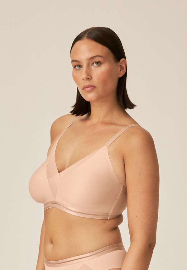 Naturana Softer Wohlfühl-BH mit Mesh-Details - Light Beige Speichern exportieren