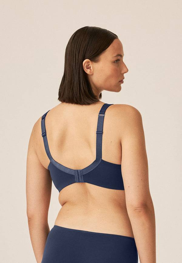 Naturana Bügelloser BH mit Schale und Glanzband - Navy Online Shopping